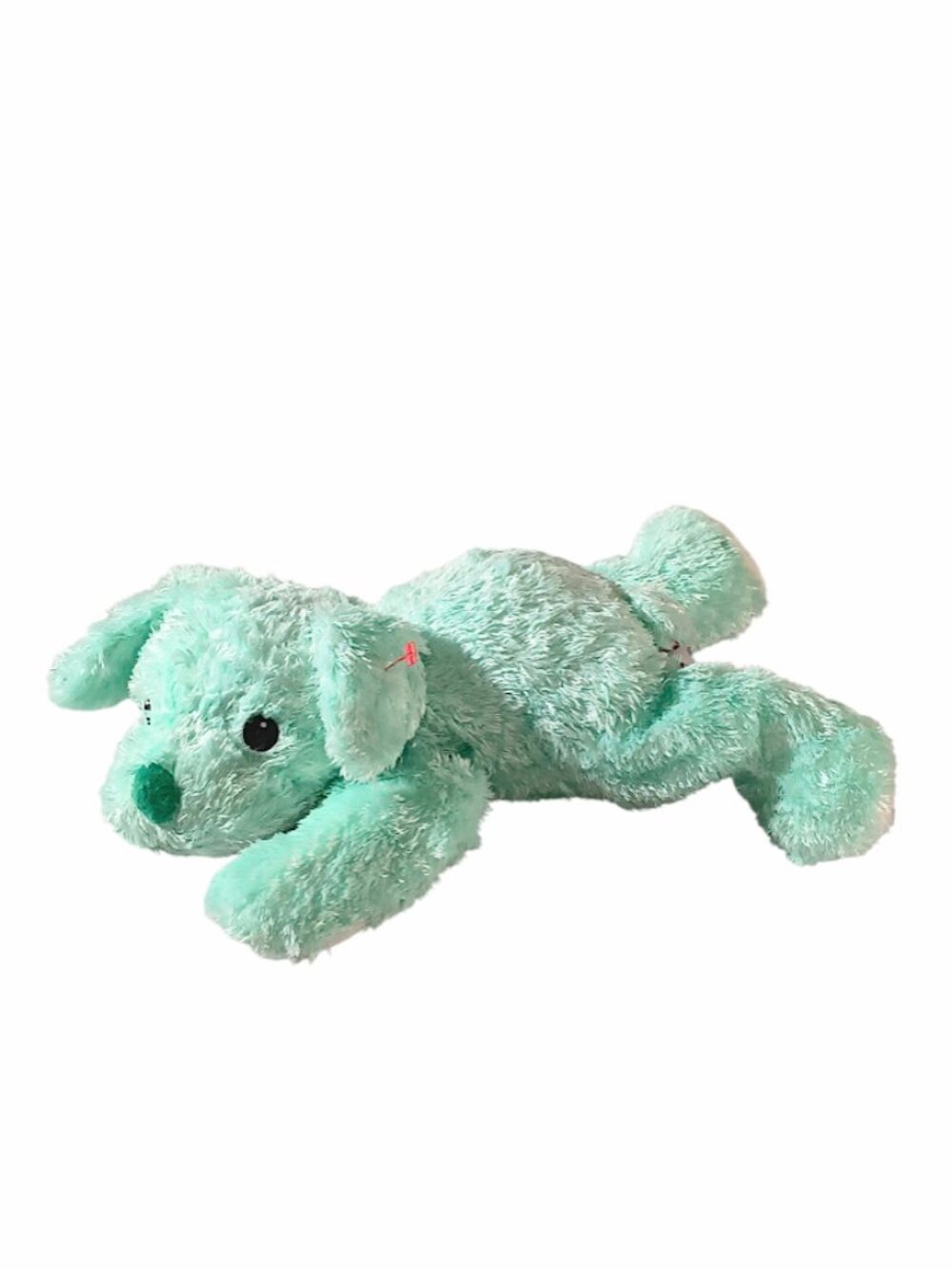 2001 Ty Baby Cuddlepup Puppy Rattle Mint Green Plush Stuffed Lovey Toy 12"